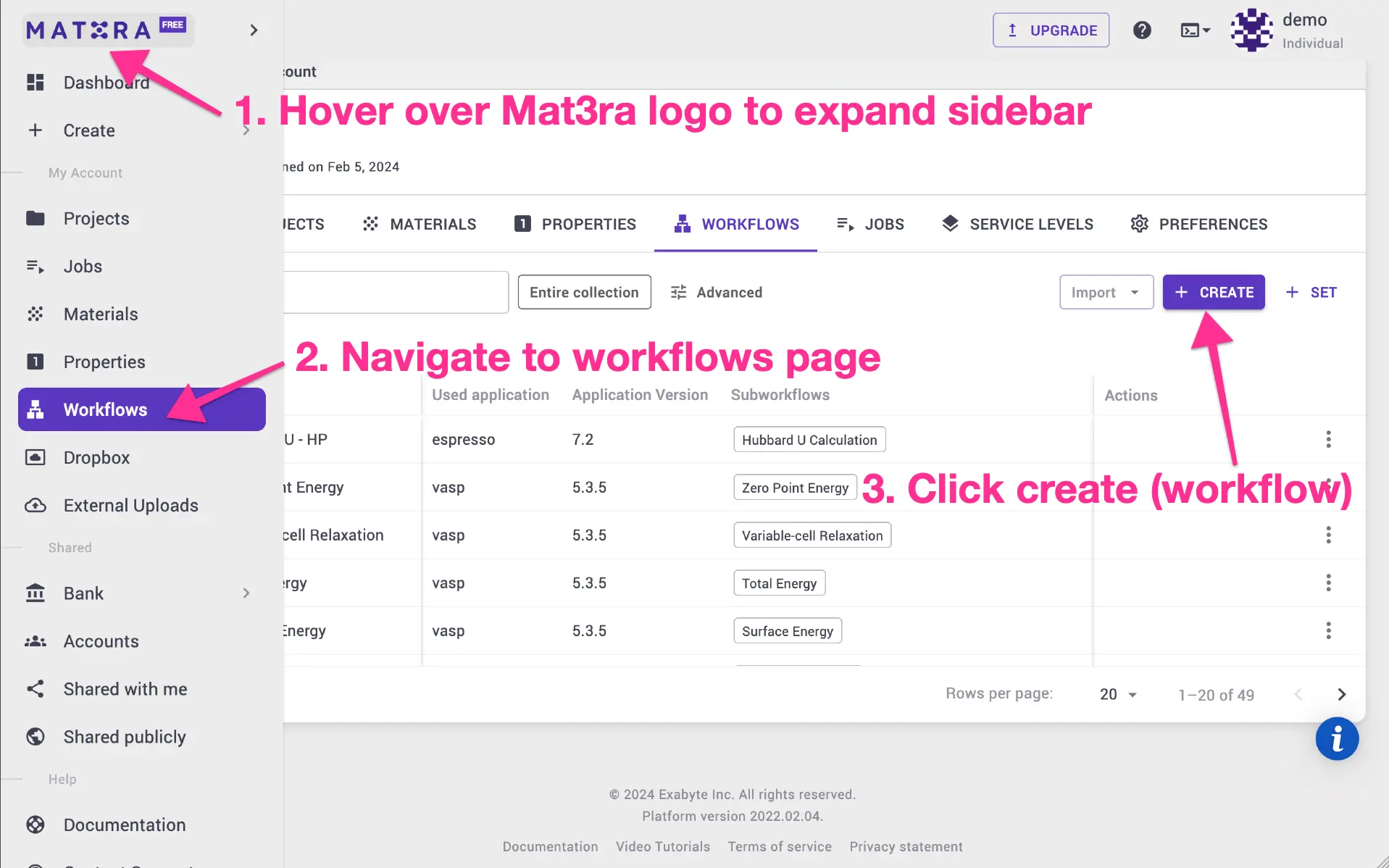 DeePMD create workflow